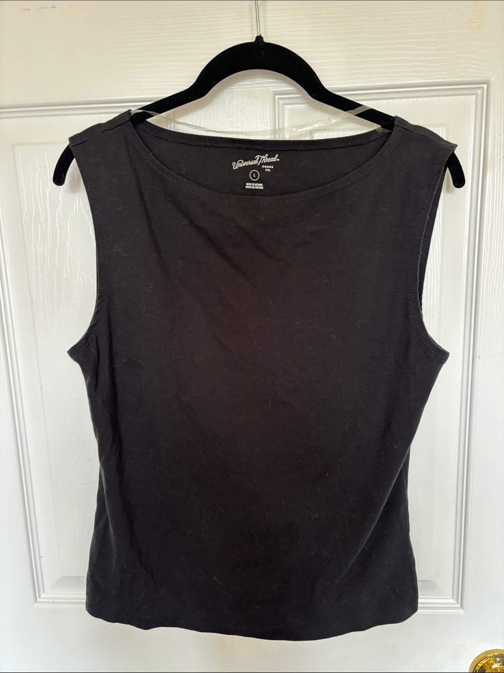 Black cotton boat neck sleeveless top - Universal Thread